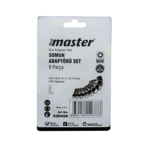 Master 530450 Bits Saplı Lokmalı Somun Adaptörü 5-13mm 9 Parça