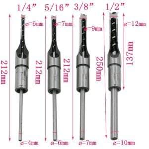 Titi 3700 Ahşap Zıvana Delik Açma Kare Matkap Uç Seti 4 Parça