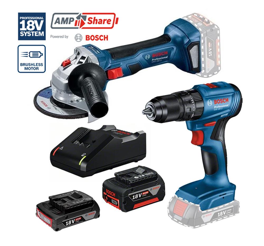 Bosch GWS 180-LI / GSB 185-LI Akülü Taşlama ve Darbeli Matkap Seti