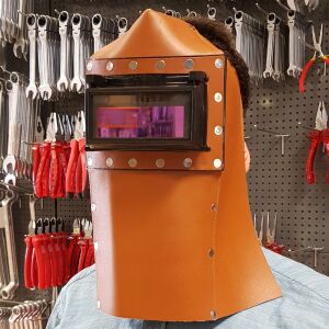 Kolormatik Kaynakçı Baş Maskesi Deri Kapaklı Colormatik Kaynak Maskesi