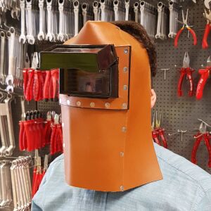 Kolormatik Kaynakçı Baş Maskesi Deri Kapaklı Colormatik Kaynak Maskesi