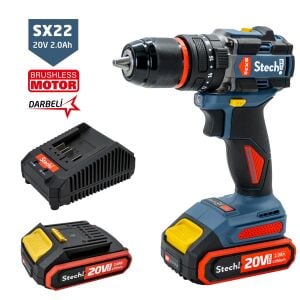 Stechend SX22-2X2.0 Akülü Kömürsüz Darbeli Matkap 20V 2.0Ah 60Nm