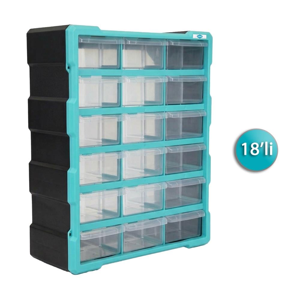 Eurostar KKD5118 Dikey Monoblok Organizer Çekmece Seti 18'li