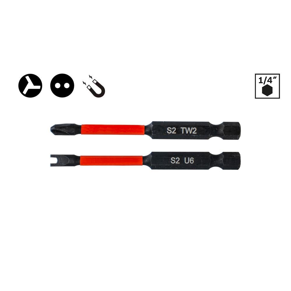 6603 Tri-wing TW2/ U-Shaped U6 Vidalama 2'li Bits Uç Seti 75mm