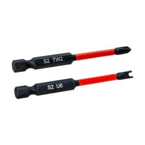 6603 Tri-wing TW2/ U-Shaped U6 Vidalama 2'li Bits Uç Seti 75mm