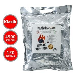 Tezyak Klasik Tek Kibritle Yanan Mangal Kömürü 120dk (2Kg Paket)
