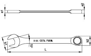 CETA FORM B05-36 C-Gear Cırcırlı Kombine Anahtar 36 mm (Düz)