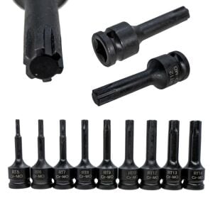 6501 Havalı Uzun RIBE Uçlu 1/2'' Lokma Takımı 9 Parça