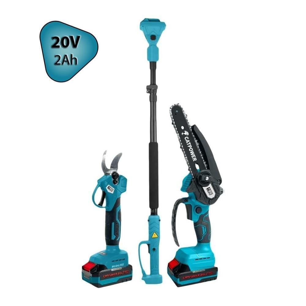 CatPower 1520 Kömürsüz Teleskopik Akülü Dal Budama ve Zincirli Testere 20V 2Ah