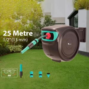 Daye DY6686W25 Otomatik Sarımlı Bahçe Sulama Hortum Tamburu 25mt