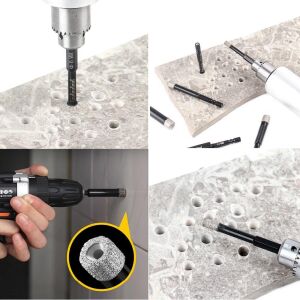 6508 Bits Saplı Cam Seramik Granit Fayans Delme Panç Seti 6 Parça