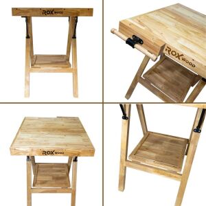 Rox Wood 0338 Mengeneli Katlanır Ahşap Marangoz Çalışma Tezgahı