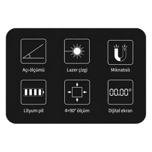 Uni-t LM320E Şarjlı Lazerli Dijital Hassas Açı Ölçer