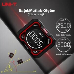 Uni-t LM320E Şarjlı Lazerli Dijital Hassas Açı Ölçer