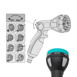 Daye DY2040AP Ayarlı Metal Sprey Sulama Tabancası 8 Fonksiyonlu