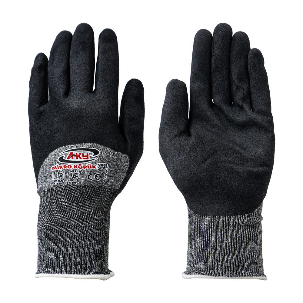 Aky 506087 Mikro Köpük Eldiven 3/4 Kaplı No:10/XL (1 Çift)