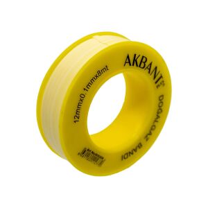 Akbant 505306 Sarı Doğalgaz Teflon Bant (Gazlar İçin) 12mm x 8mt