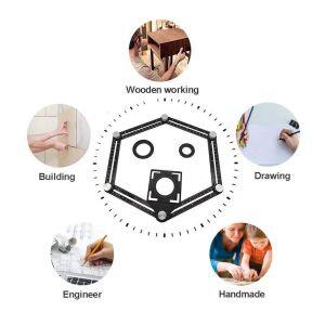 5328 Çok Fonksiyonlu Alüminyum Delik Ayarlayıcı Şablon Cetveli