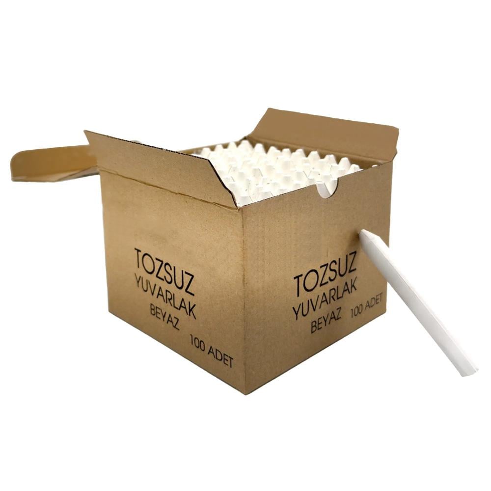 Tozsuz Beyaz Yuvarlak Tebeşir (100'lü)