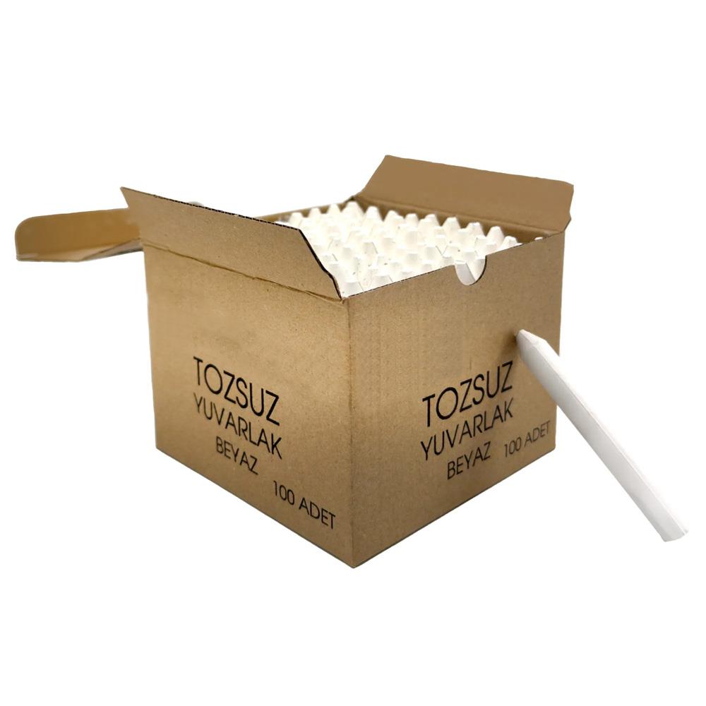 Tozsuz Beyaz Yuvarlak Tebeşir (100'lü)