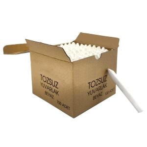 Tozsuz Beyaz Yuvarlak Tebeşir (100'lü)