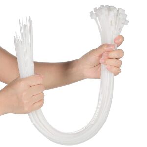 Plastik Kablo Bağı Cırt Kelepçe Beyaz 9.0x1000 mm (100 Adet)