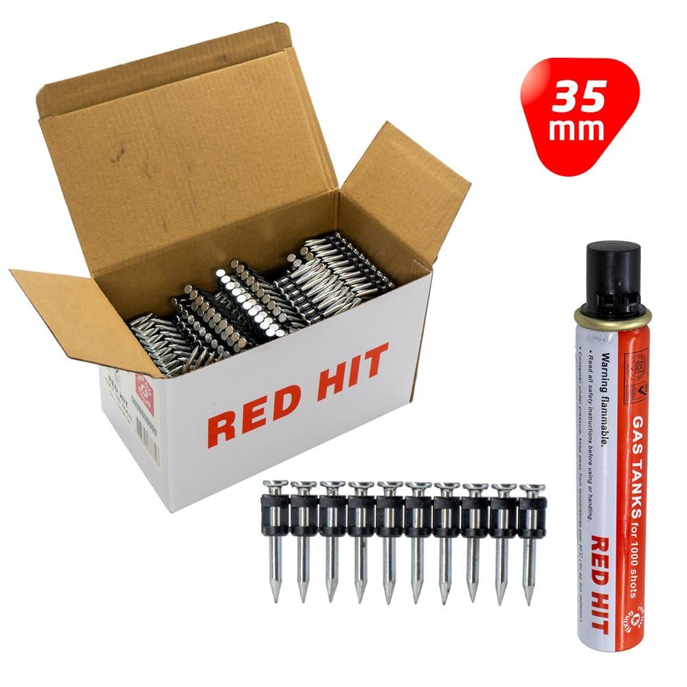 Red Hit GZT-35 Çelik Zemin Çivisi 35 mm (Gaz Dahil 1000li Paket)