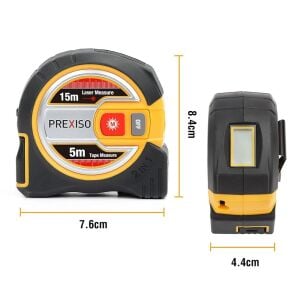Prexiso PLT15 İkisi Bir Arada 15 Mt Lazerli 5 Metre Şerit Metre