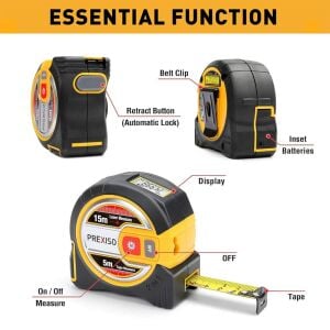 Prexiso PLT15 İkisi Bir Arada 15 Mt Lazerli 5 Metre Şerit Metre