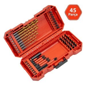 6522 Matkap Uçlu Adaptörlü Bits Uç Vidalama Seti 45 Parça