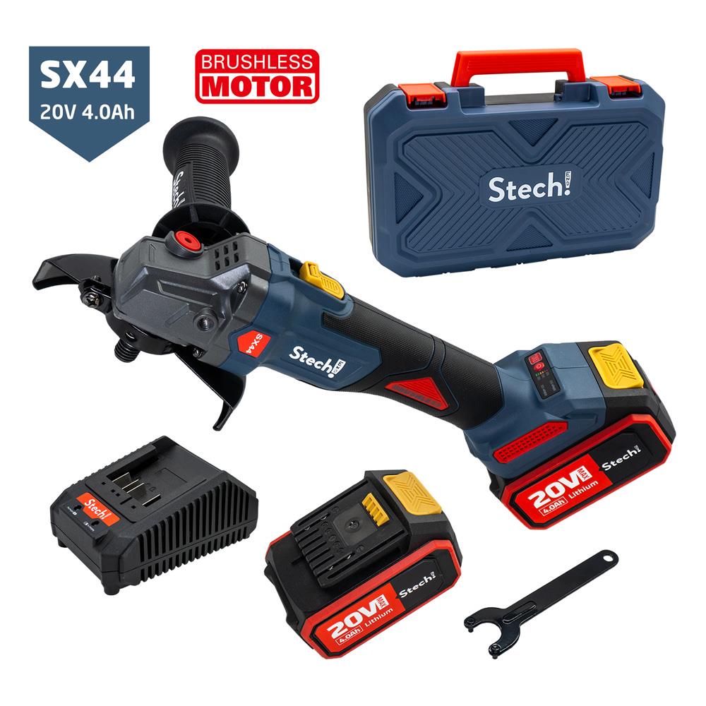 Stechend SX44-2X4.0 Çift Akülü Kömürsüz Avuç Taşlama 125mm 20V 4.0Ah
