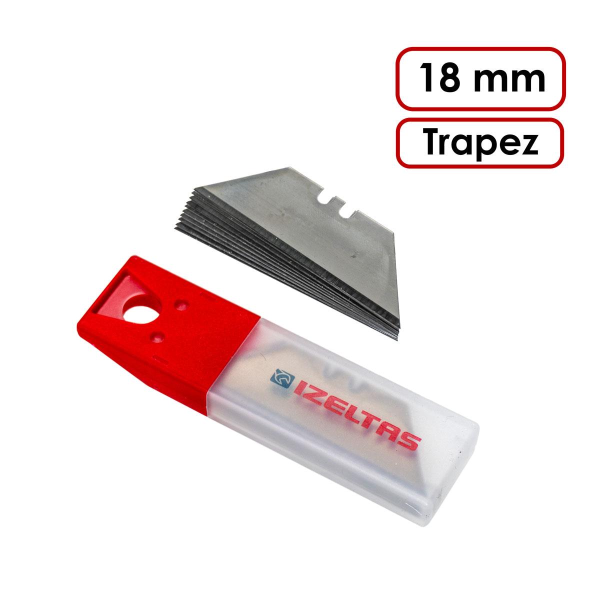 İzeltaş Pro Güvenlikli Trapez Maket Bıçak Yedeği 18 mm (10'lu)