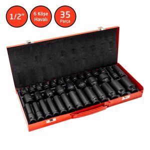 6275 1/2'' Havalı Altı Köşe Lokma Takımı 35 Parça