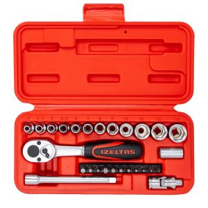 İzeltaş 1/4'' Altı Köşe Mini Lokma Anahtar ve Bits Set 27 Parça