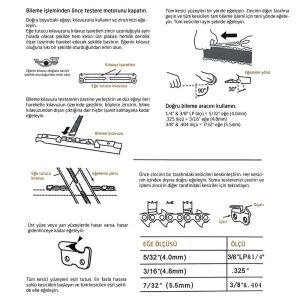 Vinko 03132 Zincir Testere Bileme Eğe Takımı 7 Parça