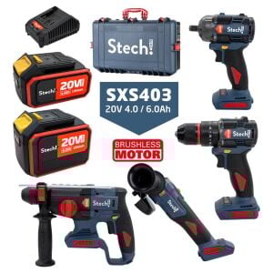 Stechend SXS403 Akülü Alet Seti 20V 4.0/6.0Ah 7 Parça