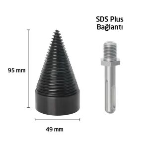 6162  Ahşap Şöminelik Odun Kütük Ayırma Yarma Matkap Ucu 49 mm