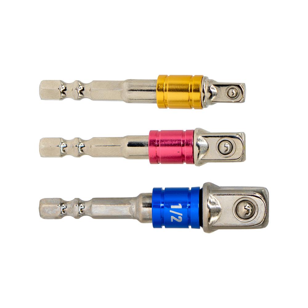6531 Bits Saplı Lokma Adaptör Seti 3 Parça (1/4'' - 3/8'' - 1/2'')