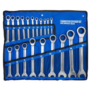 6276 Cırcır Kombine Anahtar Takımı 6-32mm 20 Parça (Bez Çantalı)