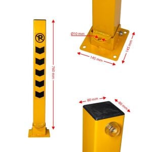 6537 Kilitli Yatar Otopark Park Direği 76 cm