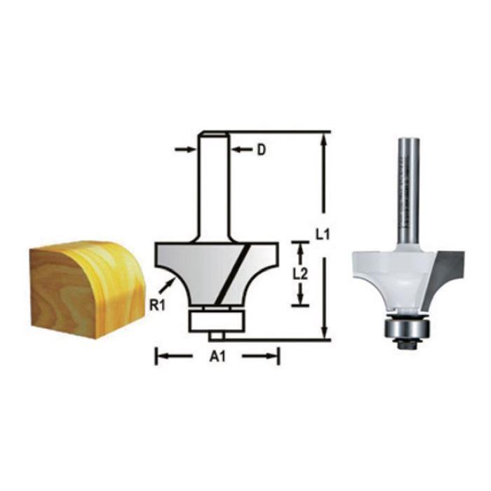 Makita D-48315 Freze Rulmanlı Yuvarlak Profil Bıçağı (Çift Bıçak)