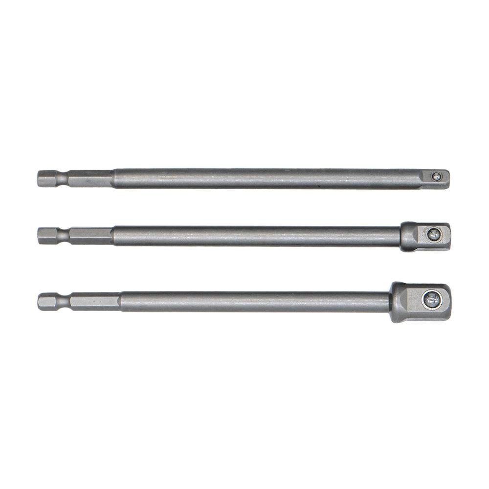 6534 Uzun Bits Saplı Lokma Adaptör Seti 150 mm (1/4'' - 3/8'' - 1/2'')