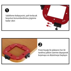 Rox Wood 0282 Alüminyum 4 Açılı Köşe Yönlendirici Freze Şablonu