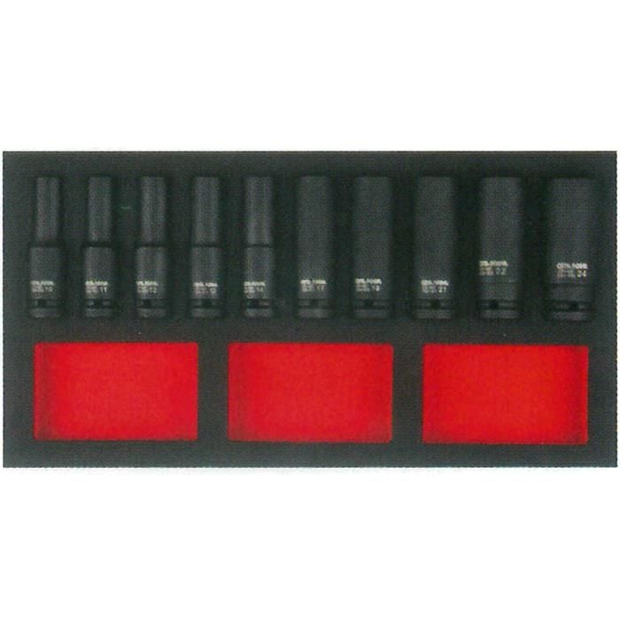 CETA FORM C64-E10 1/2'' Havalı Derin Lokma Anahtar Takımı 10 Parça