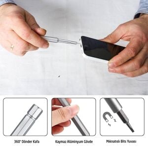 6160 Mikro Bits Uç Hassas Tornavida Seti 25 Parça