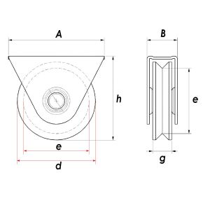 RMT030 Sürgülü Demir Kapı İçin Tablalı Ray Makarası 30 mm