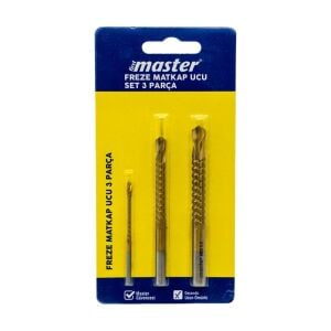 Master 530855 HSS Titanyum Kaplı Çok Amaçlı Freze Matkap Ucu Seti 3 Parça