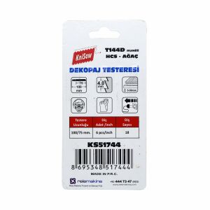Knisaw KS51744 Ahşap Kesim Dekupaj Testere Ağzı Yedek Bıçak 5'li Paket