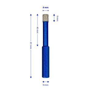 Master 530931 Altıgen Saplı Granit Mermer Delme Panç 8 mm