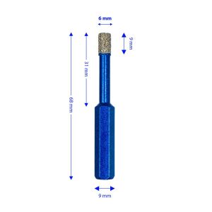 Master 530930 Altıgen Saplı Granit Mermer Delme Panç 6 mm